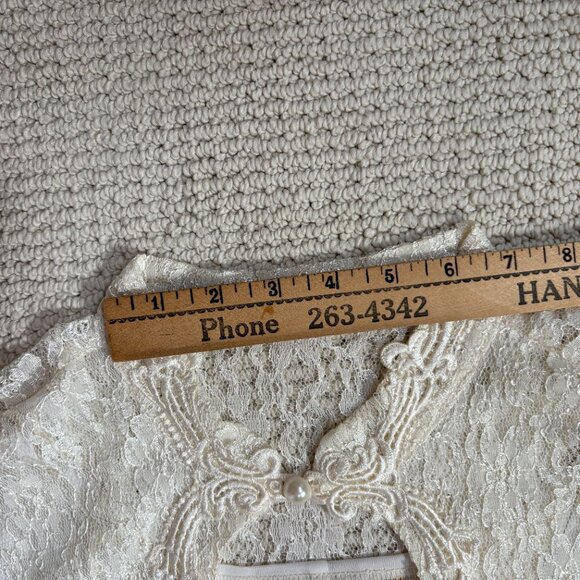 Vintage New Frontier Maxi Gown Lace Cottagecore Prairie Victorian Corset Tie - Picture 12 of 15